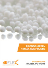 4KFLEX, compounds by Korrels. Een van de meest verkochte TPE-compounds in Nederland. Onze compounds worden klantspecifiek ontwikkeld en op maat ­geproduceerd. Tevens hebben wij een brede range aan ­standaard ­compounds. Snelle levertijden, korte communicatie­lijnen en goede service.